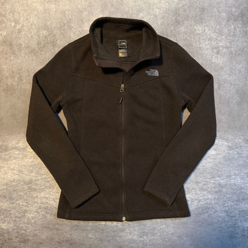 The‎ North Face Womens Black Full Zip Fleece Jacket Large TKA 100 Midweight